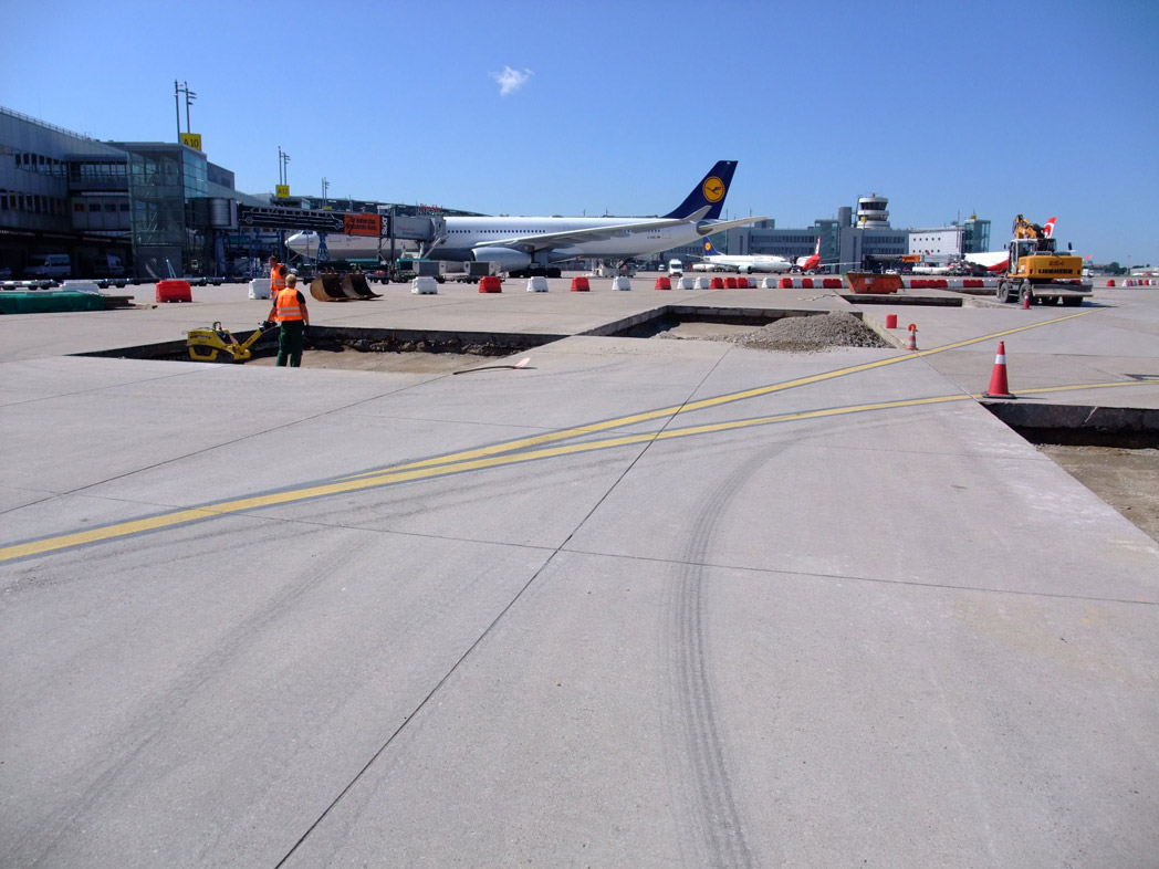 Betonplattensanierung am Flughafen Düsseldorf